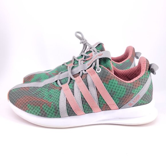 Adidas Women's Pink Green Camo SL Loop Size 10 - Picture 6 of 11